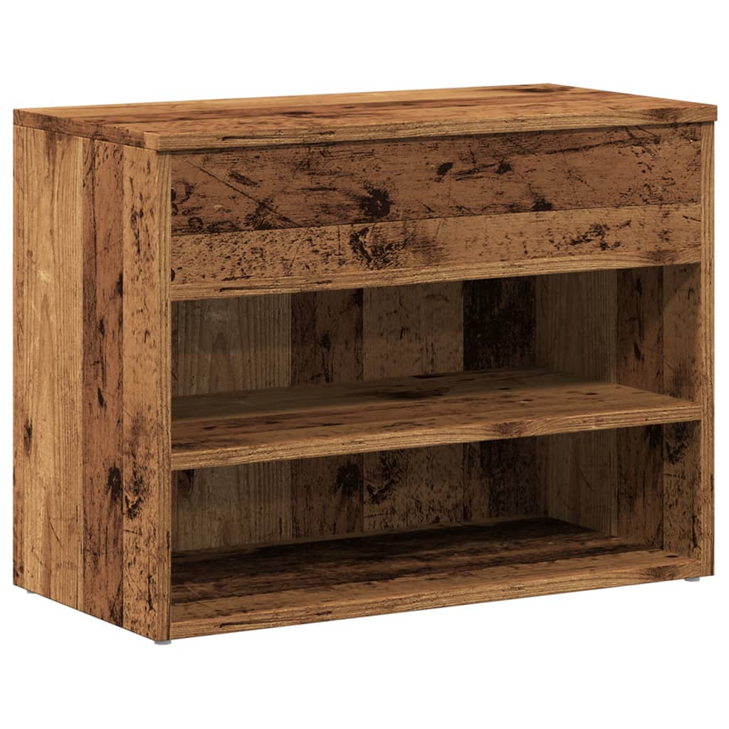 vidaXL Lavice s botníkem old wood 60 x 30 x 45 cm kompozitní dřevo