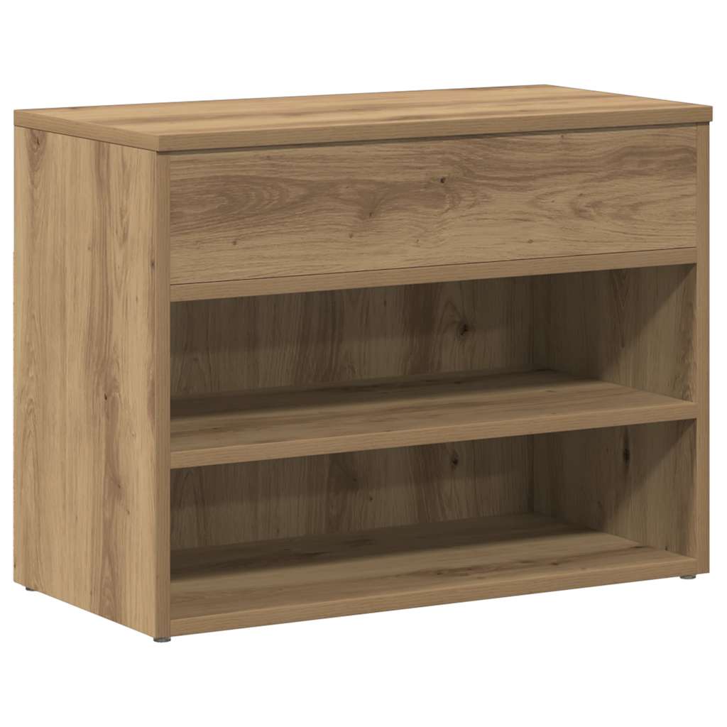 vidaXL Lavica na topánky dub artisan 60x30x45 cm kompozitné drevo