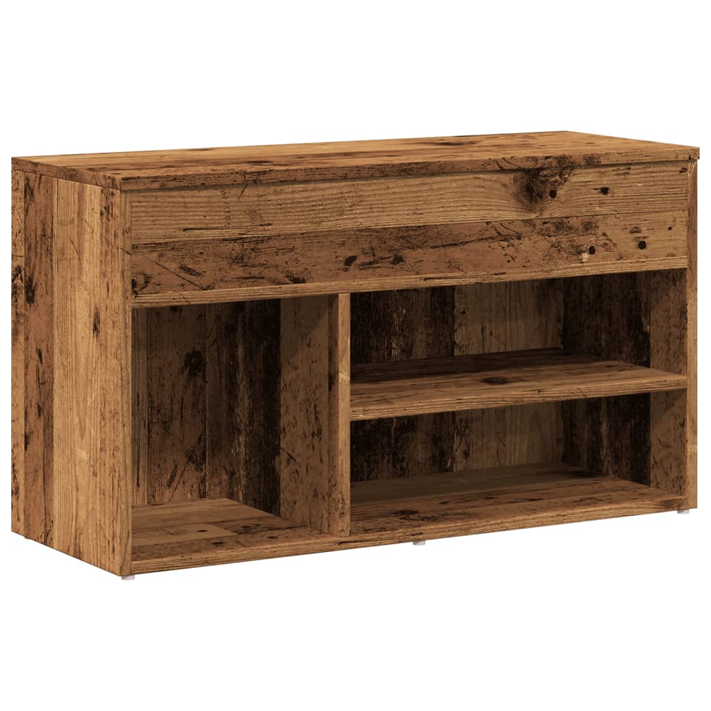 vidaXL Lavice s botníkem old wood 80 x 30 x 45 cm kompozitní dřevo