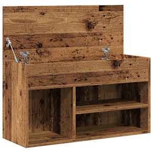 Lavice s botníkem old wood 80 x 30 x 45 cm kompozitní dřevo - obrázek 7