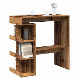 vidaXL baarilaud hoiurestiga Vana puit 100x48x101,5 cm