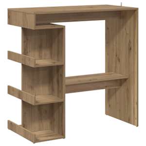 Barový stůl s úložným regálem šedý dub artisan 100x48x101,5 cm - obrázek 2