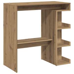 Barový stůl s úložným regálem šedý dub artisan 100x48x101,5 cm - obrázek 6