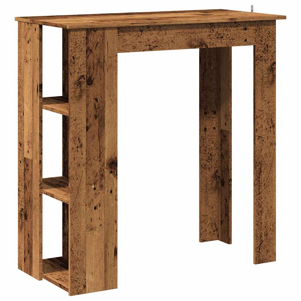 vidaXL Barový stůl s regálem old wood 102x50x103,5 cm kompozitní dřevo