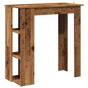 Barový stůl s regálem old wood 102x50x103,5 cm kompozitní dřevo - obrázek 2