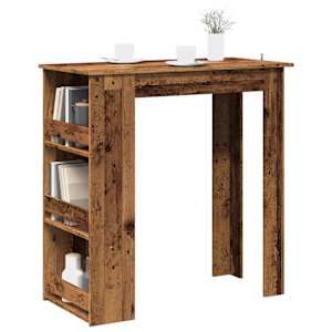 vidaXL baarilaud hoiurestiga Vana puit 102x50x103,5 cm