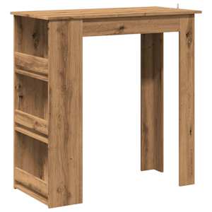 Barový stůl s úložným regálem dub artisan 102 x 50 x 103,5 cm - obrázek 2