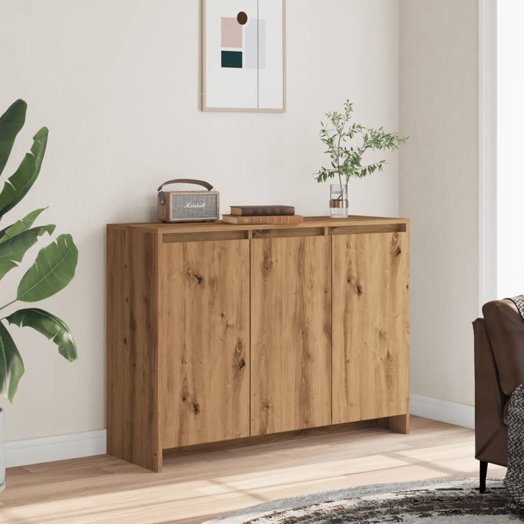 vidaXL Dressoir 102x33x75 cm bewerkt hout artisanaal eikenkleurig afbeelding