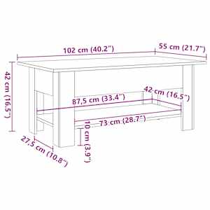 Konferenční stolek dub artisan 102x55x42 cm kompozitní dřevo - obrázek 10