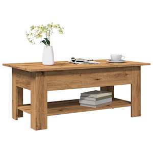 Konferenční stolek dub artisan 102x55x42 cm kompozitní dřevo - obrázek 1