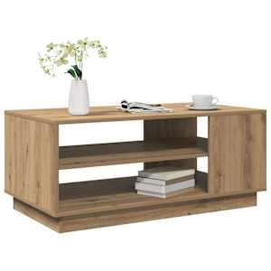 Konferenční stolek dub artisan 102x55x43 cm kompozitní dřevo - obrázek 3