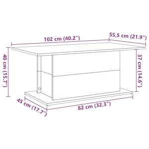 Konferenční stolek old wood 102 x 55,5 x 40 cm kompozitní dřevo - obrázek 9