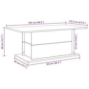 Konferenční stolek dub artisan 102x55,5x40 cm kompozitní dřevo - obrázek 10