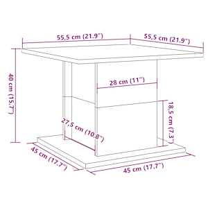 Konferenční stolek old wood 55,5x55,5x40 cm kompozitní dřevo - obrázek 8
