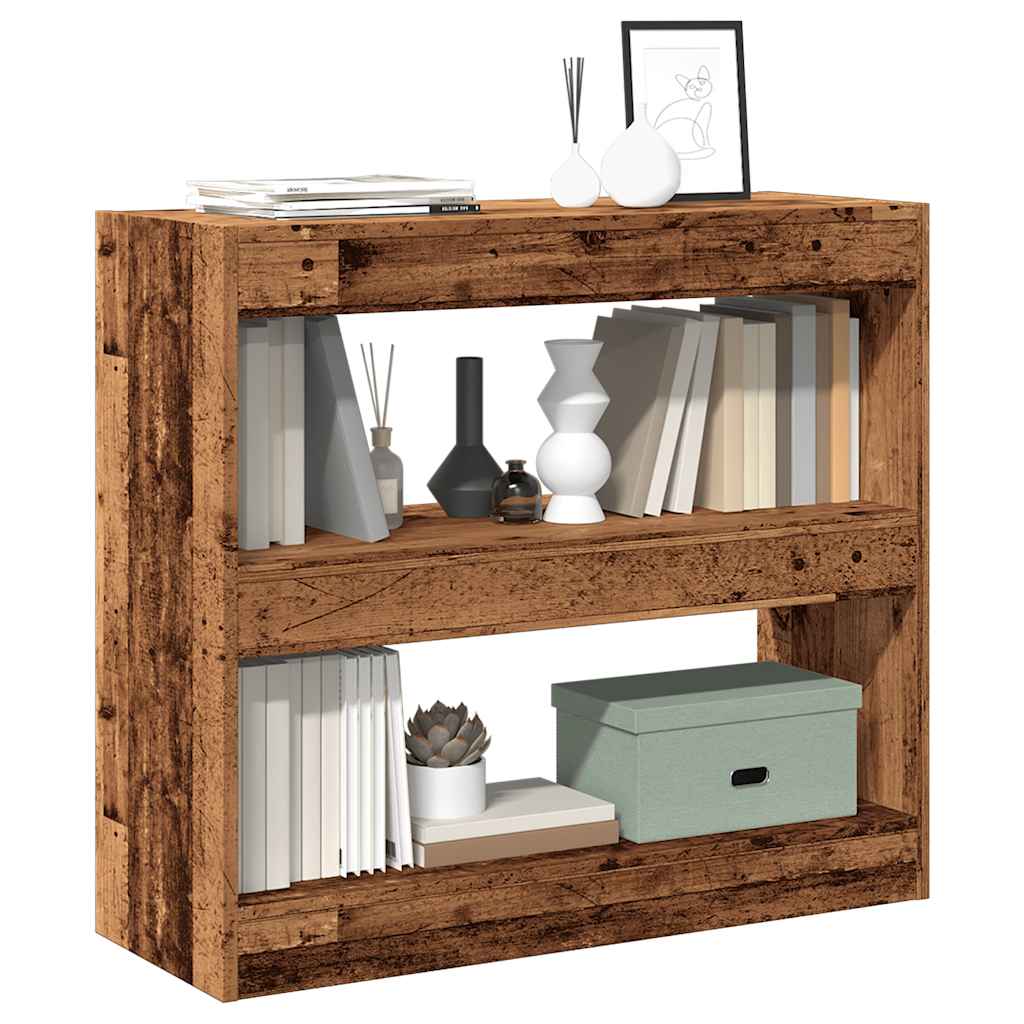 vidaXL bogreol/rumdeler 80x30x72 cm gammelt trælook