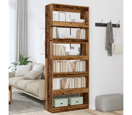 vidaXL Bibliotecă/Separator de cameră, Lemn vechi, 80x30x198 cm