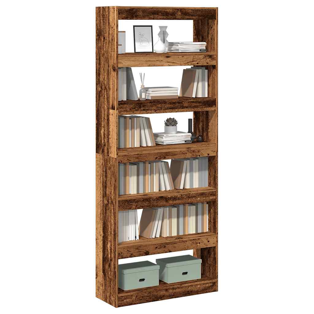 vidaXL Bibliotecă/Separator de cameră, Lemn vechi, 80x30x198 cm