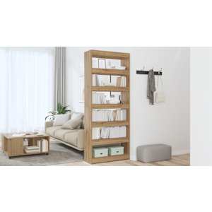 vidaXL Bibliotecă/Separator de cameră, Stejar artizanal,80x30x198 cm
