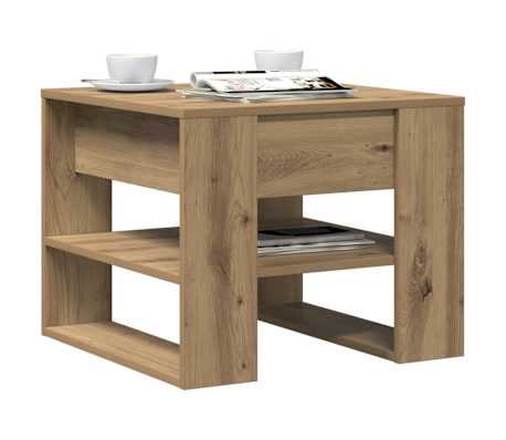 vidaXL doh&aacute;nyz&oacute;asztal Artisan t&ouml;lgy 55,5x55x45 cm G&eacute;pelt fa