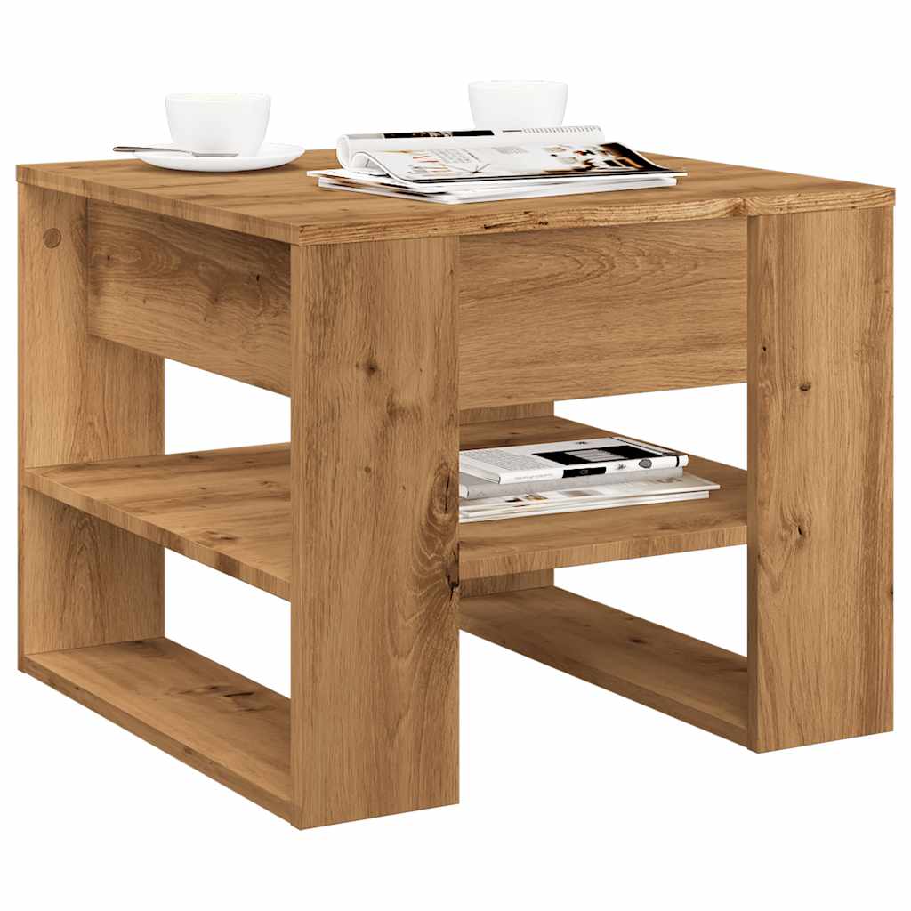 vidaXL Couchtisch Artisan-Eiche 55,5x55x45 cm Holzwerkstoff