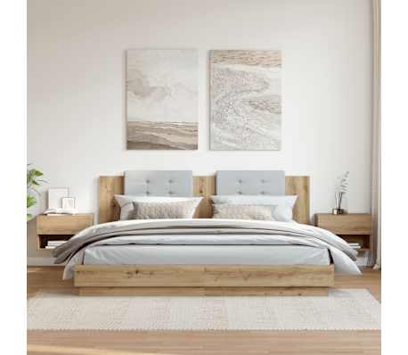 vidaXL Nachtkastjes 2 st wandgemonteerd artisanaal eikenkleur