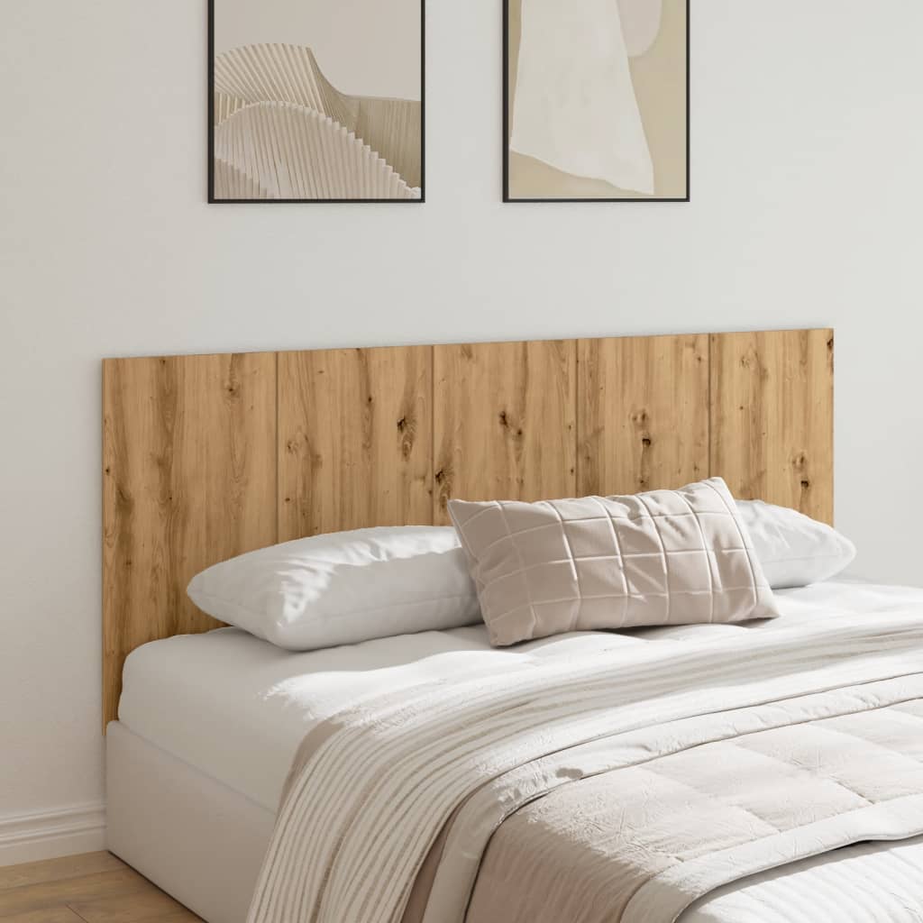 vidaXL Tăblie de pat cu LED, stejar artizanal, 200x1,5x80 cm, lemn