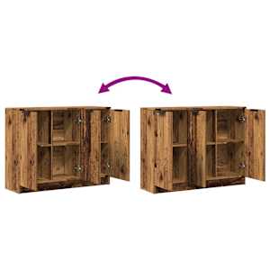 Příborník old wood 90,5 x 30 x 70 cm kompozitní dřevo - obrázek 8