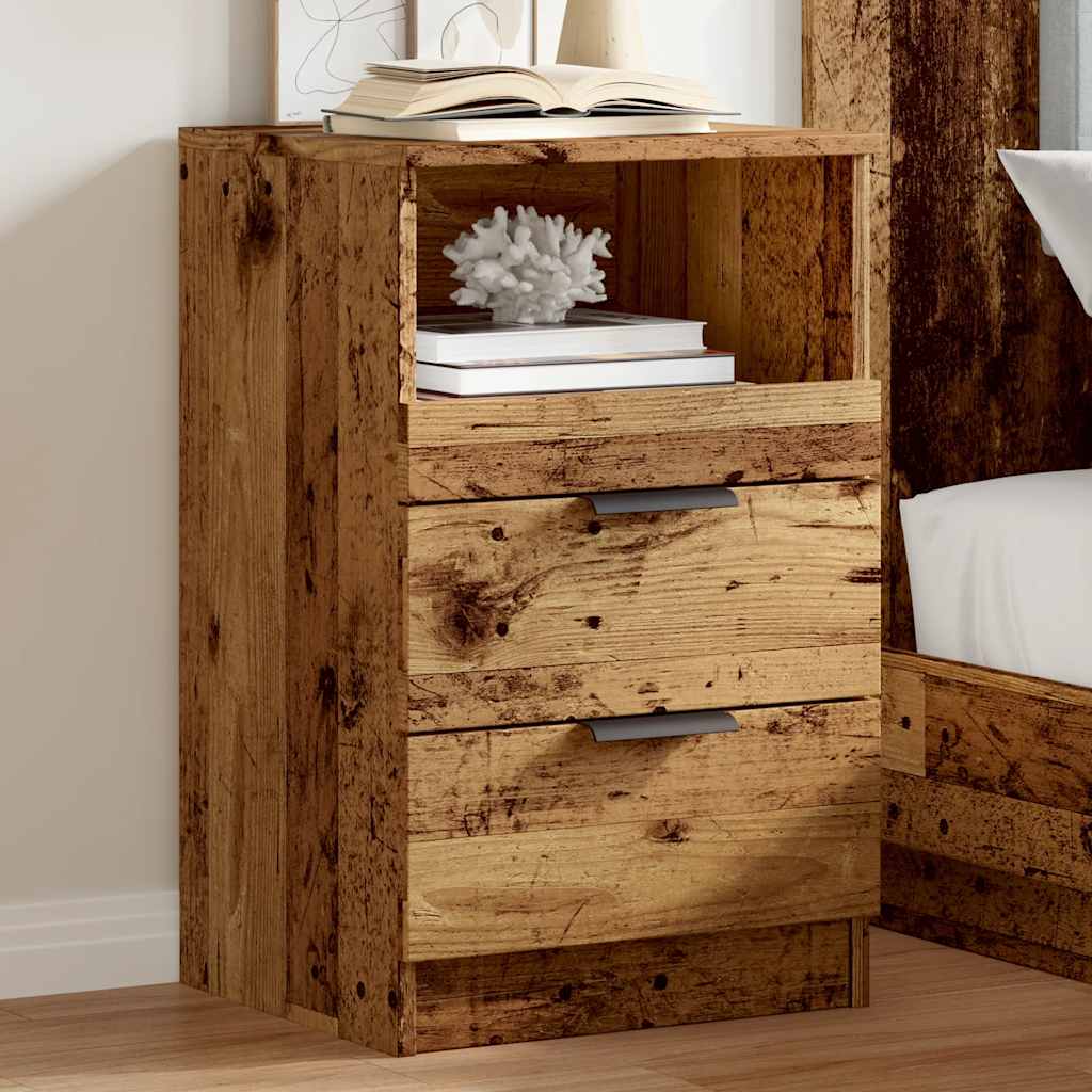 vidaXL Nachtkastjes 2 st 40x36x65 cm bewerkt hout oud houtkleurig afbeelding