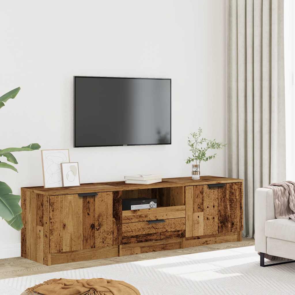 vidaXL Tv-meubel 140x35x40 cm bewerkt hout oud houtkleurig