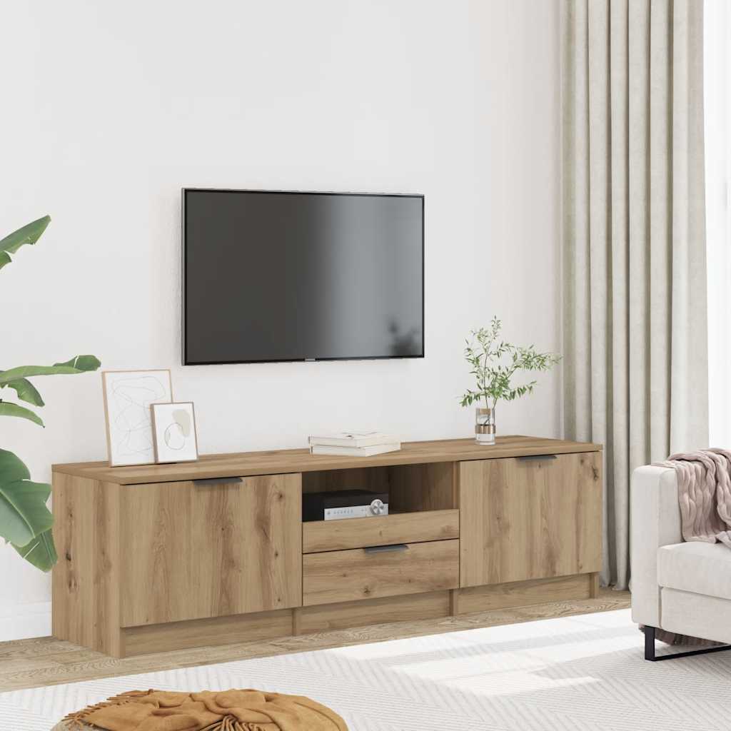 vidaXL Comodă TV, stejar artizanal, 140x35x40 cm, lemn prelucrat