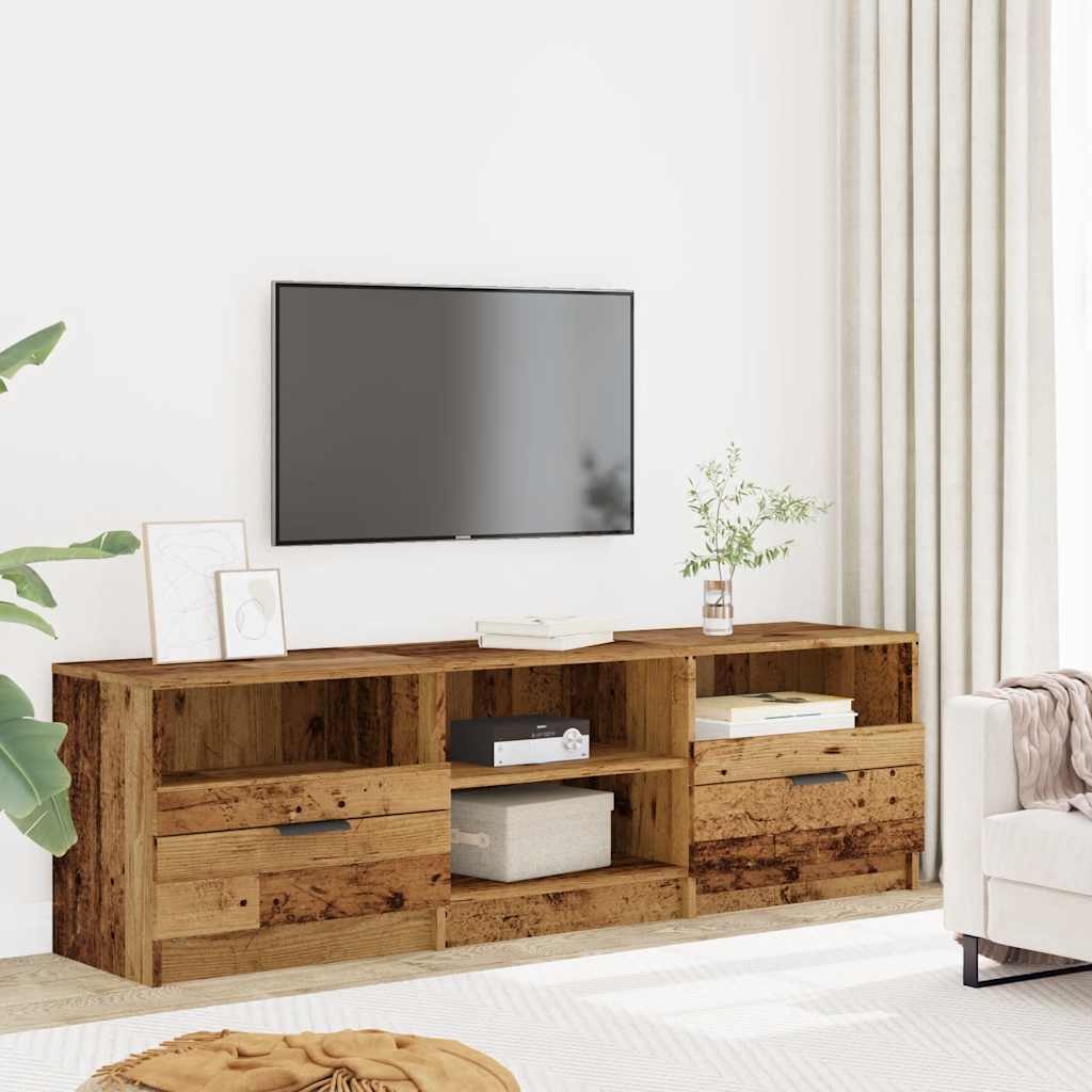vidaXL TV szekrény Régi fa 150x33,5x45 cm Gépelt fa