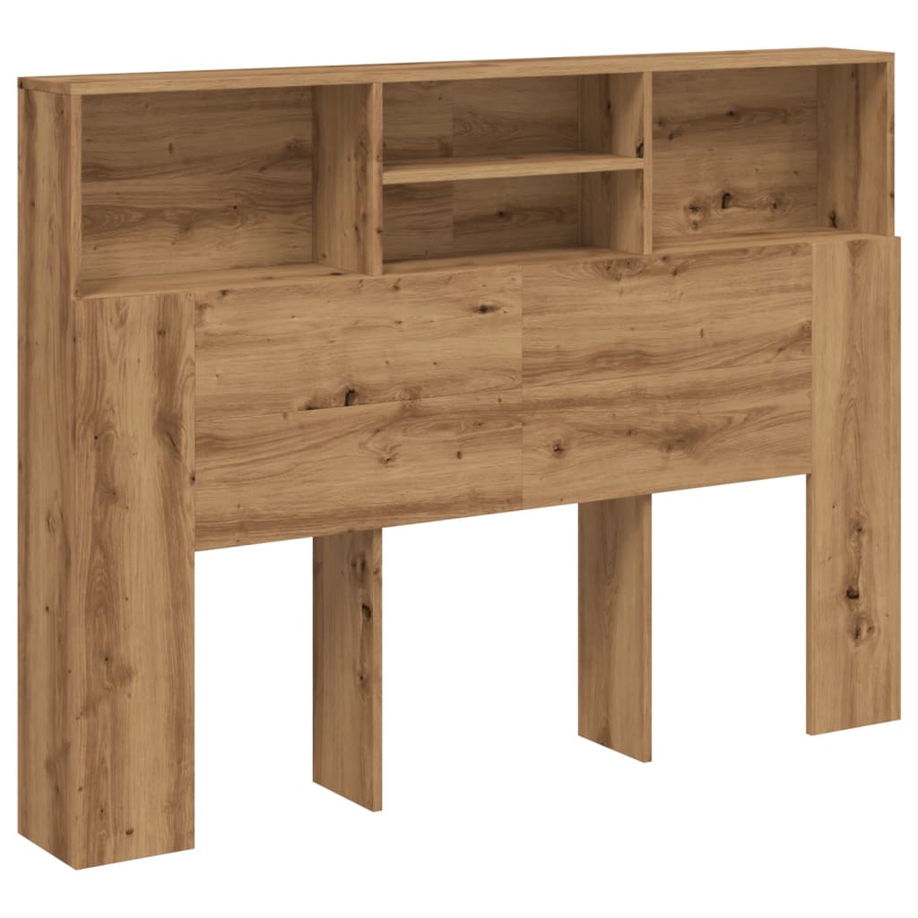 vidaXL Čelo postele s úložným prostorem dub artisan 140x19x103,5 cm