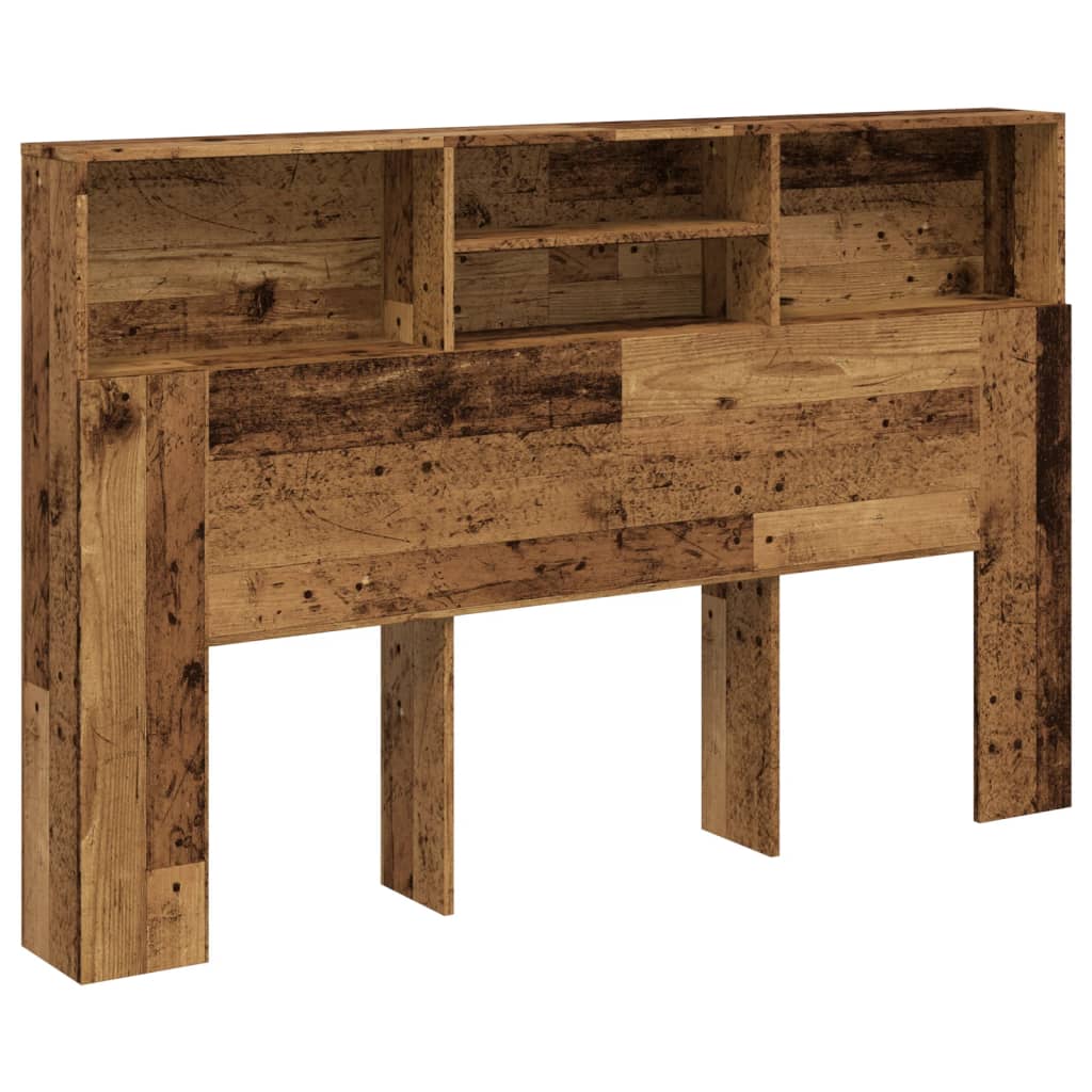 vidaXL Čelo postele s úložným prostorem old wood 160 x 19 x 103,5 cm