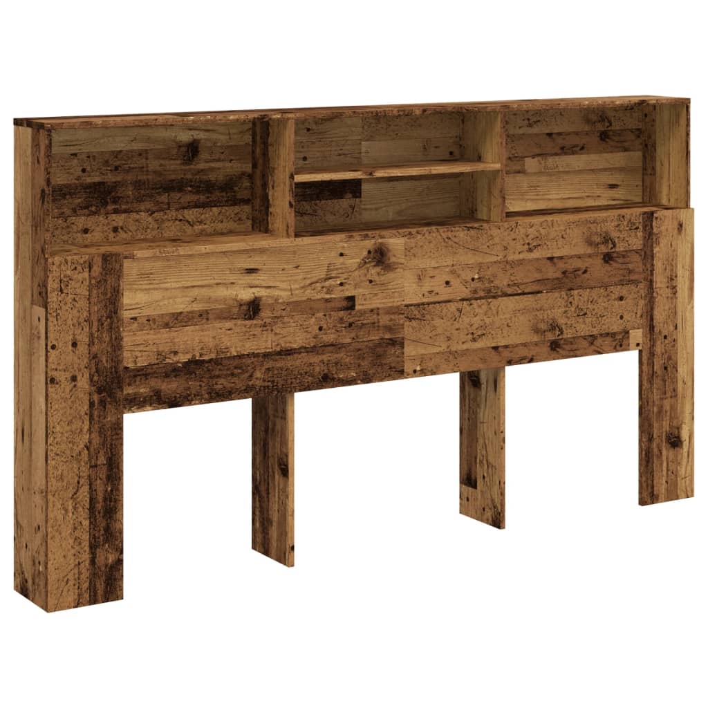 vidaXL Čelo postele s úložným prostorem old wood 180 x 19 x 103,5 cm