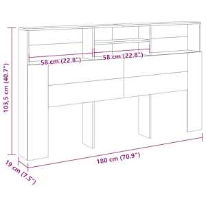 Čelo postele s úložným prostorem old wood 180 x 19 x 103,5 cm - obrázek 9