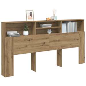Čelo postele s úložným prostorem dub artisan 200x19x103,5 cm - obrázek 3