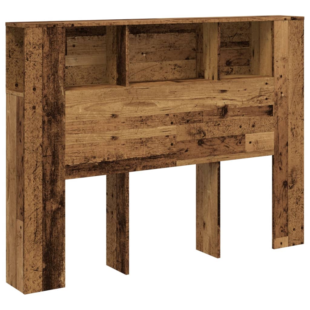 vidaXL Čelo postele s úložným prostorem old wood 140 x 18,5 x 102,5 cm