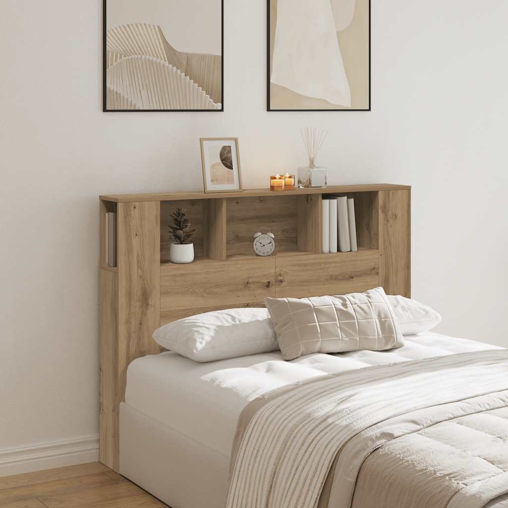 vidaXL Dulap cu tăblie de pat, stejar artizanal, 140x18,5x102,5 cm, lemn stratificat