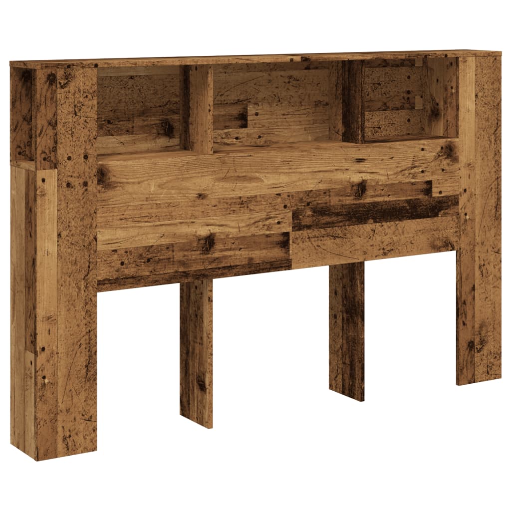 vidaXL Čelo postele s úložným prostorem old wood 160 x 18,5 x 103,5 cm