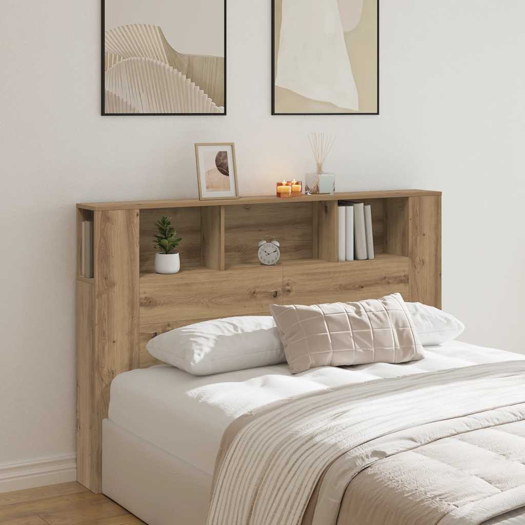 vidaXL Kopfteil mit Stauraum Artisan-Eiche 160x18,5x103,5 cm
