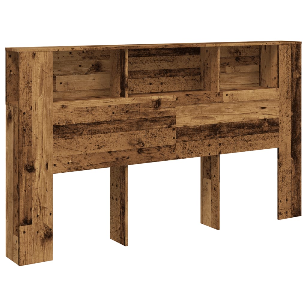 vidaXL Čelo postele s úložným prostorem old wood 180 x 18,5 x 102,5 cm