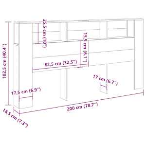 Čelo postele s úložným prostorem old wood 200x18,5x102,5 cm - obrázek 9