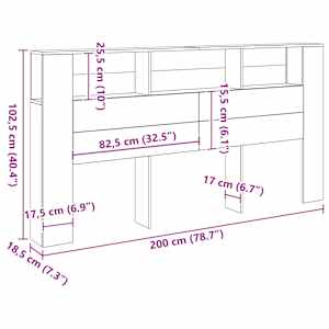 Čelo postele s úložným prostorem dub artisan 200x18,5x102,5 cm - obrázek 9