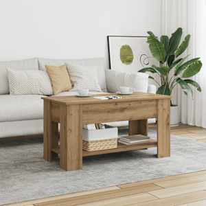 Klubska mizica artisan hrast 101x49x52 cm inženirski les