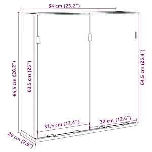 Koupelnová skříňka zrcadlo betonová šedá 64x20x66,5 cm - obrázek 11