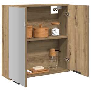 Koupelnová zrcadlová skříňka dub artisan 64x20x66,5 cm kompozit - obrázek 3