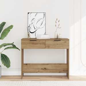 Konzolový stolek dub artisan 90x36x75 cm kompozitní dřevo - obrázek 1