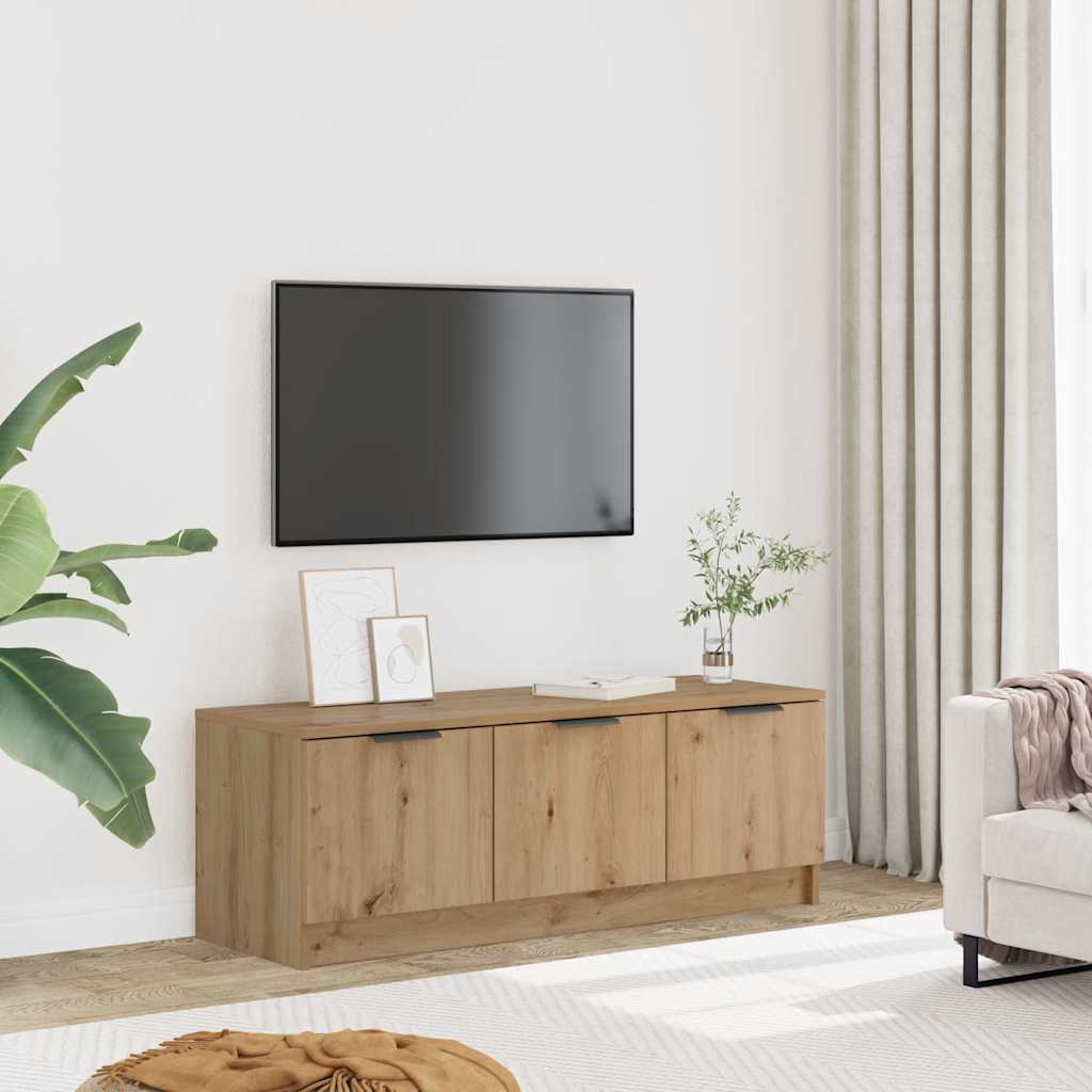 vidaXL Comodă TV,stejar artizanal 102x35x36,5 cm, lemn prelucrat