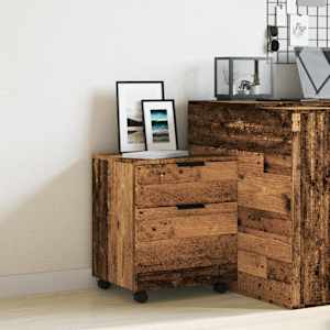 Mobilní kartotéka na kolečkách old wood 45x38x54 cm kompozit - obrázek 3