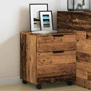Mobilní kartotéka na kolečkách old wood 45x38x54 cm kompozit - obrázek 4